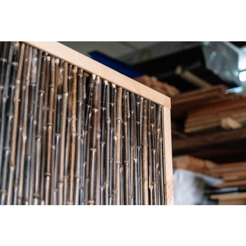 Bamboescherm zwart extra in  houten frame 180x180 cm