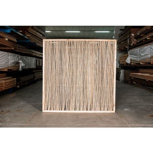 Bamboescherm naturel extra in  houten frame 180x180 cm