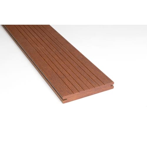 Bamboe terrasplank 2x14x220 cm caramel 1 zijde standaard gegroefd 1 zijde vlak