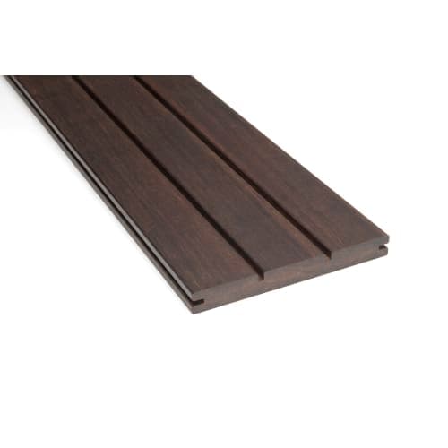 Bamboe terrasplank 2x18x186 cm dark chocolate 1 zijde yacht look 1 zijde vlak