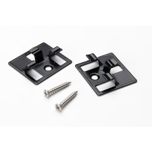 Bamboe zwart rvs tussen clip + rvs schroeven (doosje 100st)