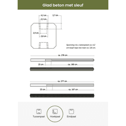 Betowood betonpaal tbv schutting 11,5x11,5x277 antraciet gecoat hoekpaal 2