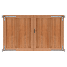 Hardhouten dubbele toegangspoort verticaal 300x180 cm incl. beslag 2