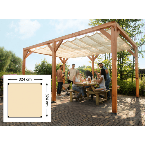 Douglas houtpakket 324x324 cm tbv schaduwdoek 290x300 cm kleurloos (Uitlopend)