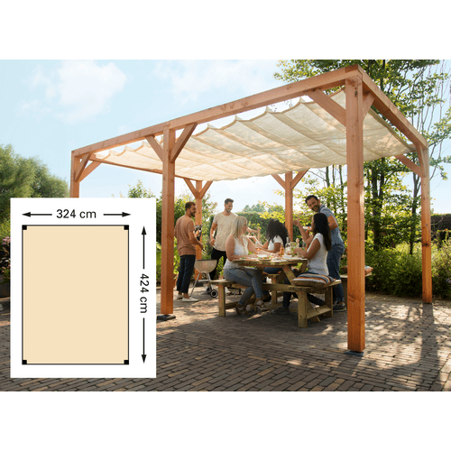 Douglas houtpakket 324x424 cm tbv schaduwdoek 290x400 cm kleurloos (Uitlopend)