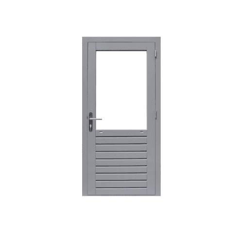 Hardhouten enkel glas-deur prestige dubb glas 109x221 cm rechts grijs