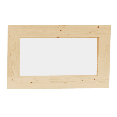 Vuren vast raam met melkglas 72x45 cm onbehandeld