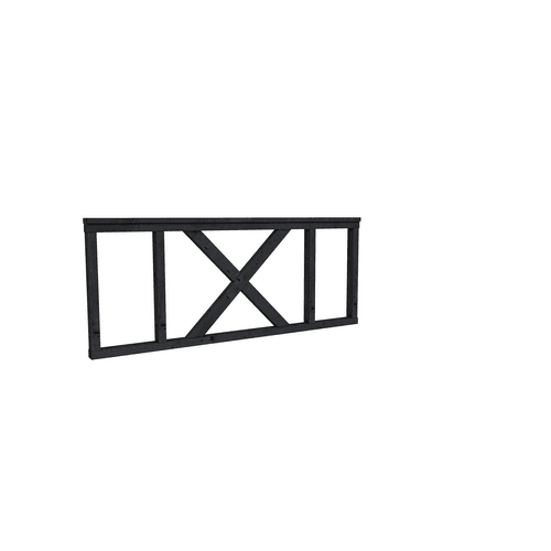 Douglas hekwerk type A met kruis 178,5x73 cm zwart geimpregneerd