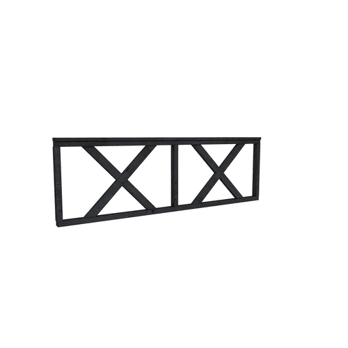 Douglas hekwerk type B met kruis 228,5x73 cm zwart geimpregneerd