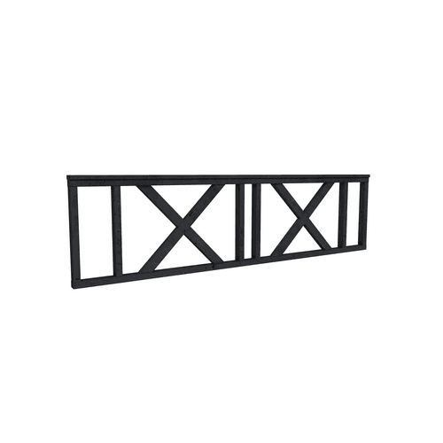 Douglas hekwerk type C met kruis 278,5x73 cm zwart geimpregneerd