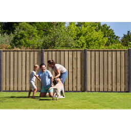 Jumboscherm geschaafd vuren 180x180 cm groen recht betonsys 21 planks 4