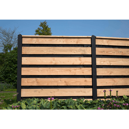 Douglas fijnbezaagd plankenscherm 19 mm zwart binnen 180x180 cm blank (15 pl) 3