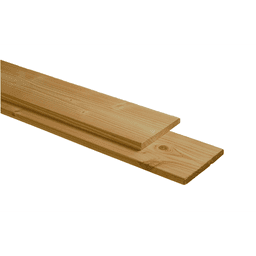 Douglas plank 1 geschaafd / 1 fijnbezaagd 2,8x24,5x400 cm groen geimpregneerd 2