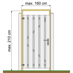 Tuindeurkozijn geschaafd grenen aanslaglat max 160 cm breed groen 2