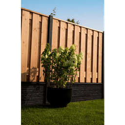 Betonplaat dubbelzijdig rotsmotief 3,5x36x184 cm antraciet gecoat 3