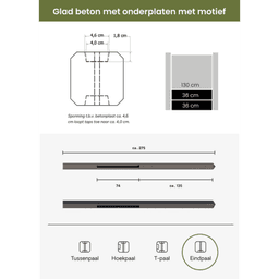 Betonpaal met diamantkop eindpaal 10x10x280 cm antraciet gecoat 3