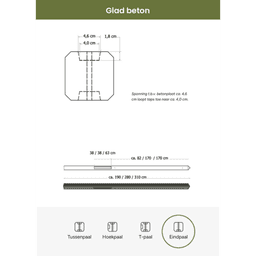 Betonpaal glad diamantkop 10x10x280 cm grijs eindpaal 3