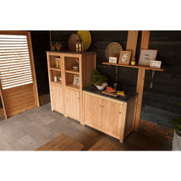 douglas enkele buitenkeuken 168x61,5x56 cm 3 schappen en deuren 3