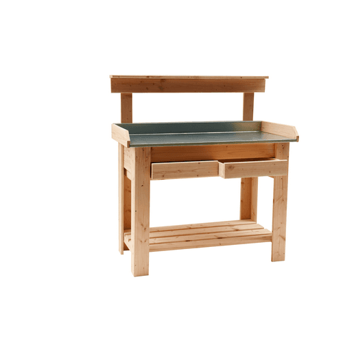 Tuinwerktafel douglas zinken blad 109x85x48 cm