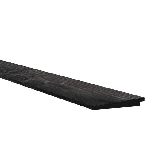Douglas zweeds rabat 1 zijde geschaafd / 1 zijde fijnbezaagd 1,0-2,1x16,5x400 cm zwart gedompeld