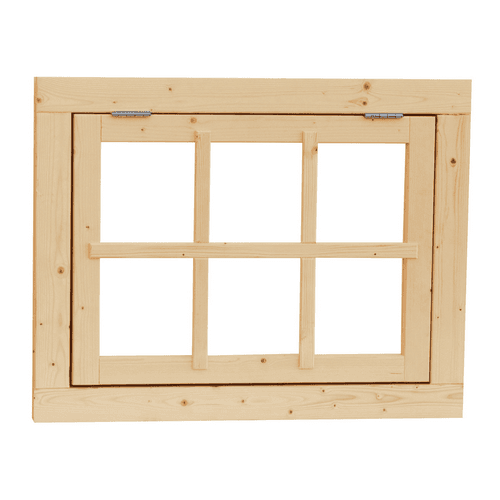 Vuren uitzetraam 6-ruits 91x70 cm onbehandeld