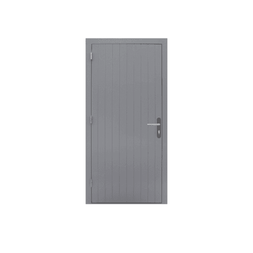 Hardhouten enkele deur prestige 109x221 cm linksdraaiend. grijs gegrond
