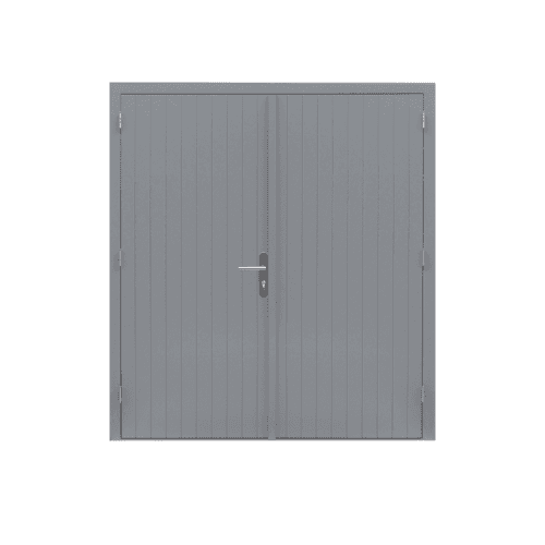 Hardhouten dubbele deur prestige 202x221 cm grijs gegrond