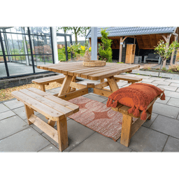 Picknicktafel vierkant 40 mm dik bladmaat 115x115 cm 2