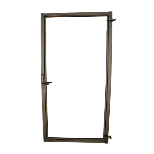 Verstelbaar stalen poortframe 98,5x190 cm incl. kokerprofiel en slot en beslagset zwart gepoedercoat