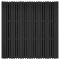 Grenen geschaafd latten scherm recht horizontaal/verticaal 180x180x5 cm zwart gespoten 2