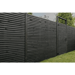 Grenen geschaafd latten scherm recht horizontaal/verticaal 180x180x5 cm zwart gespoten 5