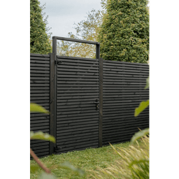 Grenen geschaafd latten scherm recht horizontaal/verticaal 180x180x5 cm zwart gespoten 6