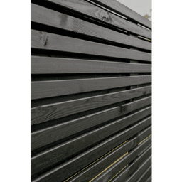 Grenen geschaafd latten scherm recht horizontaal/verticaal 180x180x5 cm zwart gespoten 7