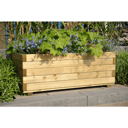 Bloembak rechthoek 39x100x50 cm (HxBxD) groen geïmpregneerd 2