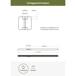 Betonpaal met diamantkop tussenpaal 8,5x8,5x280 cm ongecoat grijs 3