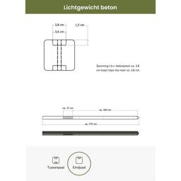 Betonpaal met diamantkop eindpaal 8,5x8,5x280 cm ongecoat grijs 3