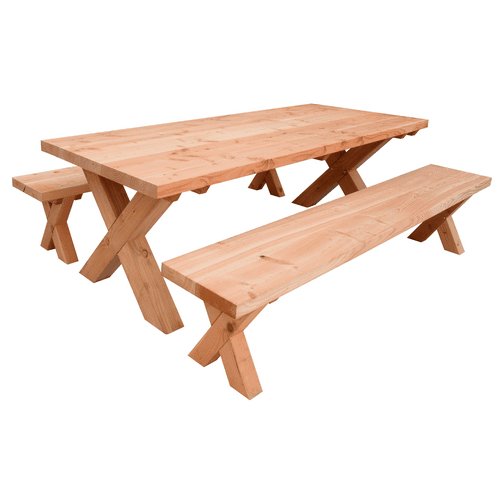 Tuinset xavi excellent 2x bank en 1x tafel onbehandeld