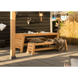 Tuinset riva excellent 2x bank en 1x tafel onbehandeld 2