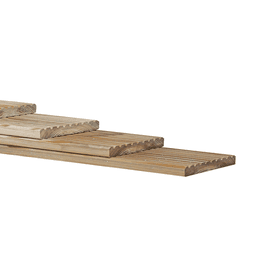 Grenen geprofileerd dekdeel 2,8x14,5x400 cm 1 grof 1 glad groen 2