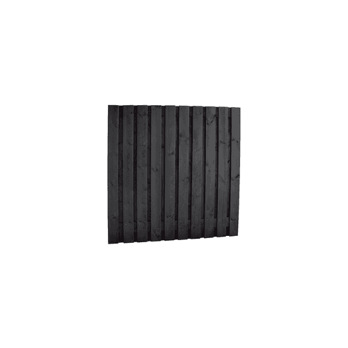 Naaldhout geschaafd plankenscherm 15 mm 180x90 cm recht geïmpregneerd en zwart gespoten 21 planks