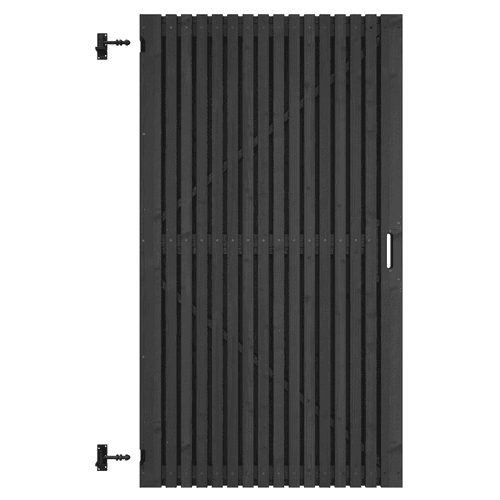 Grenen geschaafd latten deur op verstelbaar frame verticaal 178x99x5 cm zwart gespoten