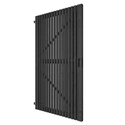 Grenen geschaafd latten deur op verstelbaar frame verticaal 178x99x5 cm zwart gespoten 3