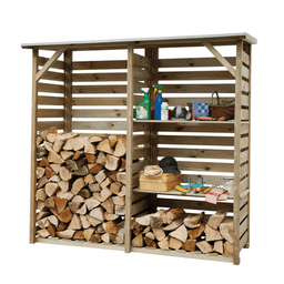 Haardhoutberging Twin 176x190x60 cm (HxBxD) groen geïmpregneerd 1