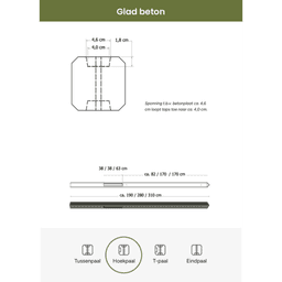 Betonpaal glad met diamantkop 10x10x310 cm grijs hoekpaal 3