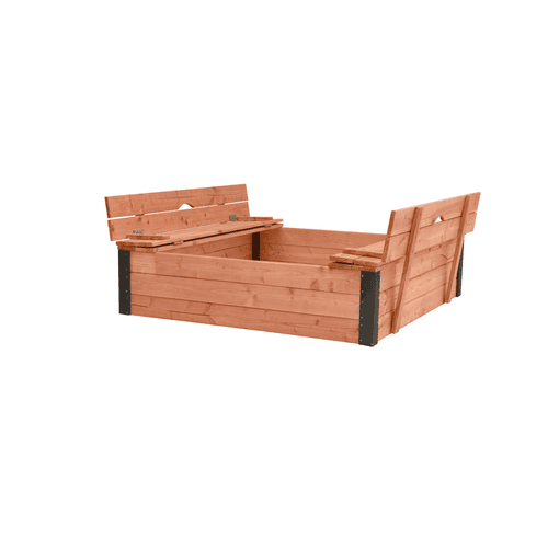 Zandbak roy met deksel/zitbank 120x120x30 cm