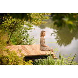 Hardhouten geprofileerd dekdeel 1 V-groeven 1 glad 2,8x19x245 cm 4