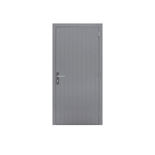 Hardhouten enkele deur prestige 109x221 cm rechtsdraaiend. grijs gegrond