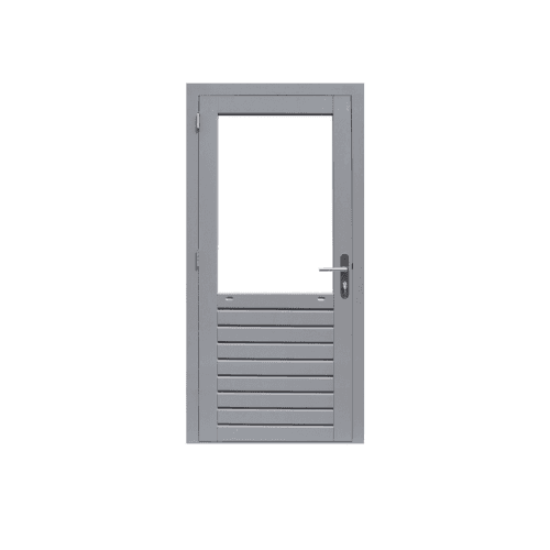Hardhouten enkel glas-deur prestige dubb glas 109x221 cm links grijs