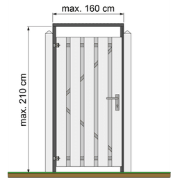 Tuindeurkozijn geschaafd grenen aanslaglat max 160 cm breed zwart 2