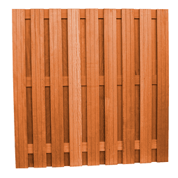 Hardhouten geschaafd plankenscherm recht verticaal 180x180 cm 2